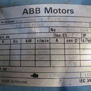 ABB 230 kW E-Motor description.